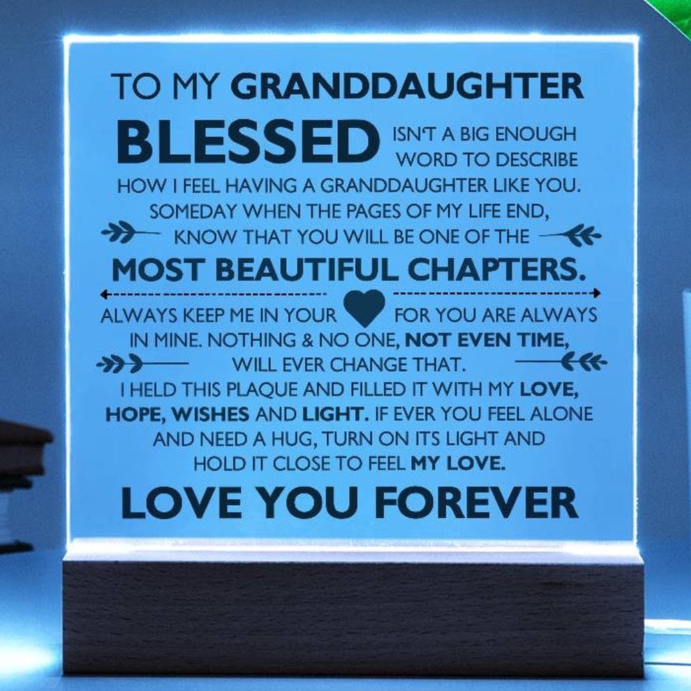 Granddaughter - Most Beautiful Chapter - Light Up Acrylic Plaque