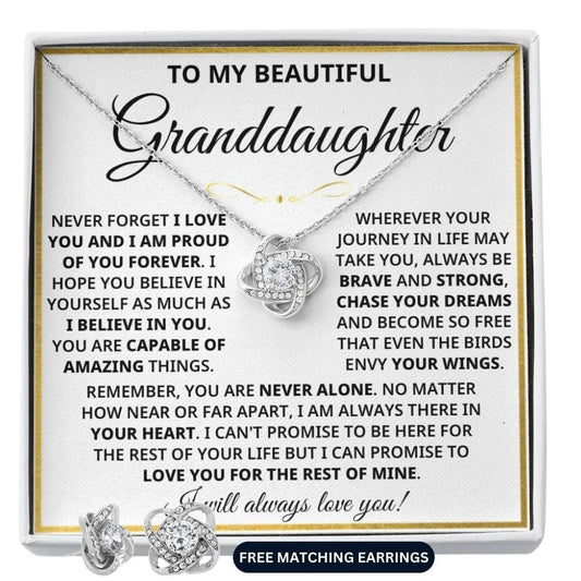 My Granddaughter - Always With You Eternal Knot Necklace (FREE EARRINGS)