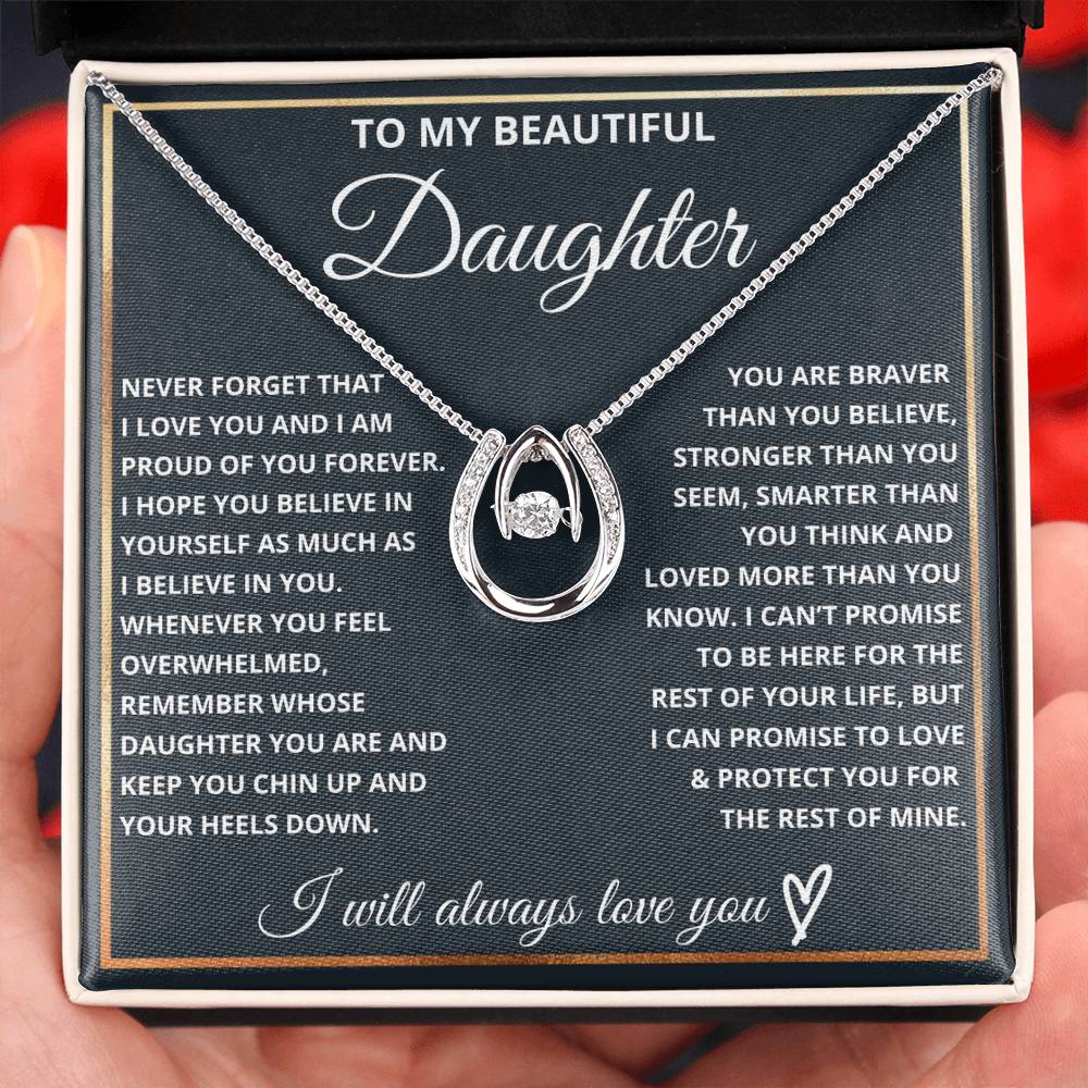 Daughter - Chin Up Heels Down - Always Love Horseshoe Necklace