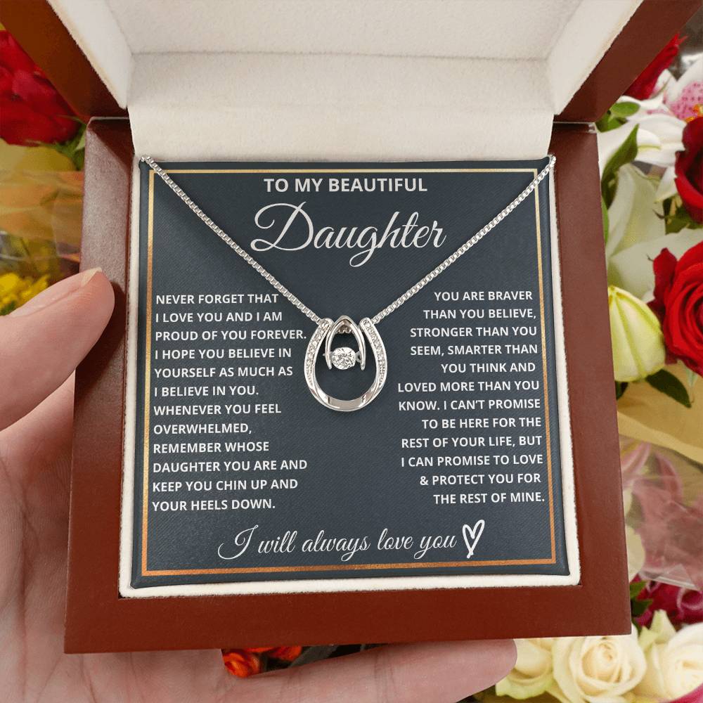 Daughter - Chin Up Heels Down - Always Love Horseshoe Necklace