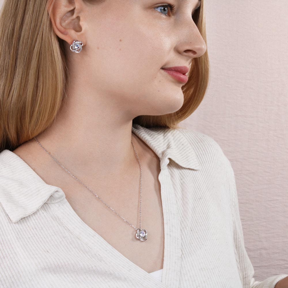 Granddaughter - Always Love You Eternal Knot Necklace (w/FREE EARRINGS)