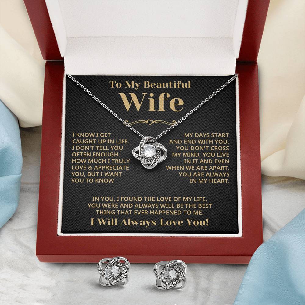 Wife - Love Of My Life Eternal Love Necklace Earring Set