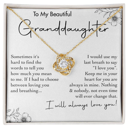 Granddaughter Last Breath Love Knot Necklace