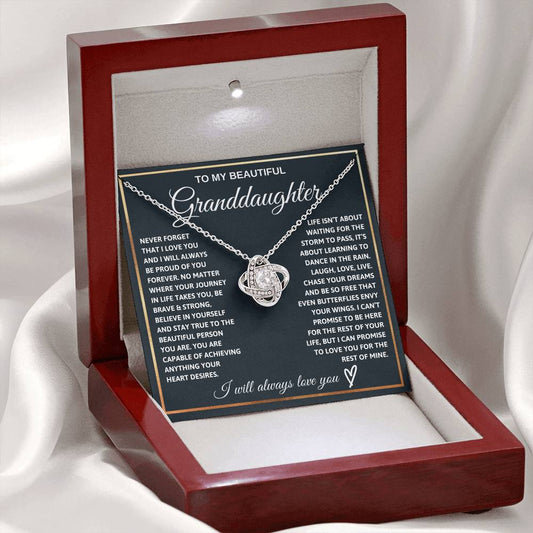 Granddaughter - I Will Always Love You - Eternal Knot Necklace Keepsake