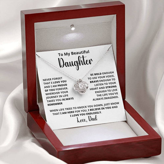 Daughter - Love You Endlessly - Eternal Knot Necklace (Free Shipping)