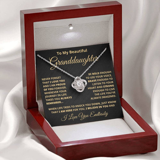 Granddaughter - Love You Endlessly - Eternal Knot Necklace (Free Shipping)