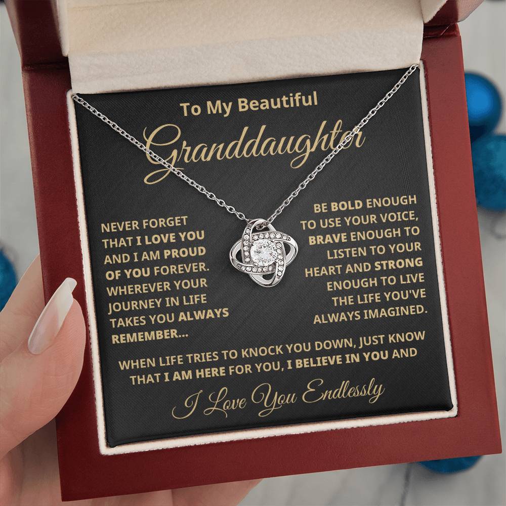 Granddaughter - Love You Endlessly - Eternal Knot Necklace (Free Shipping)