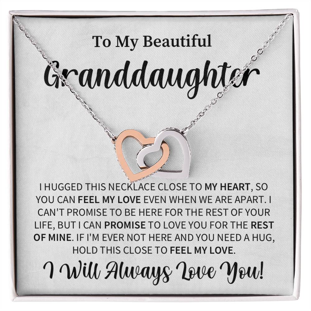 Granddaughter My Love Interlocking Hearts Necklace