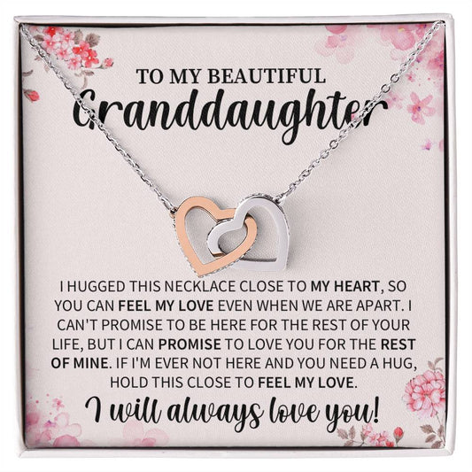 Granddaughter My Love Interlocking Hearts Necklace