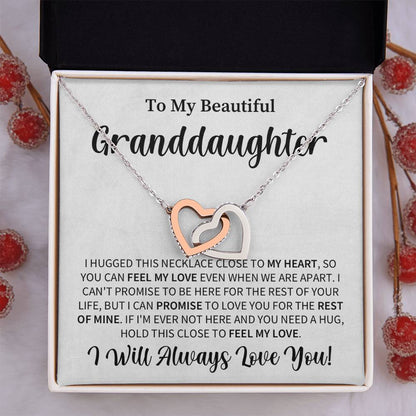 Granddaughter My Love Interlocking Hearts Necklace