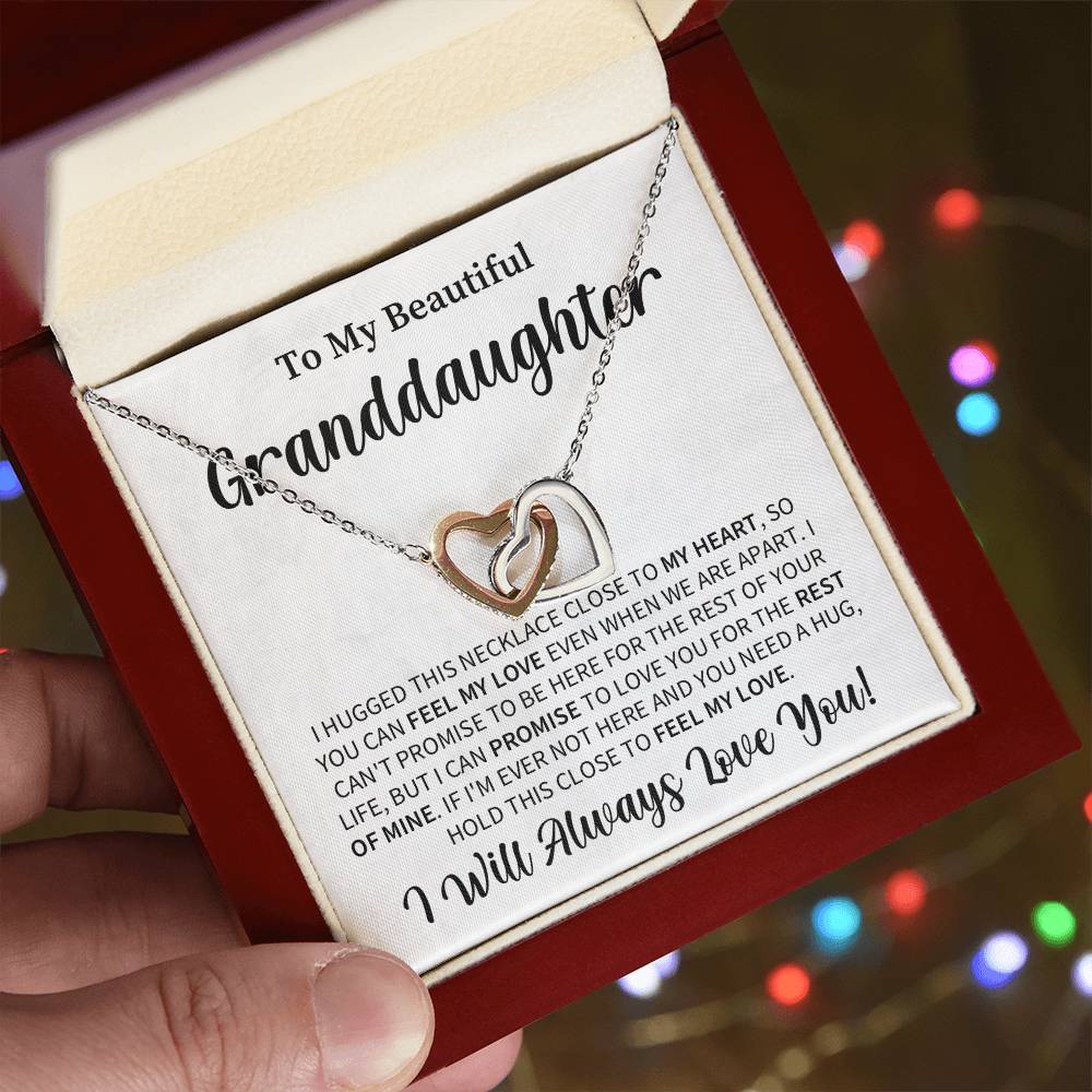 Granddaughter My Love Interlocking Hearts Necklace