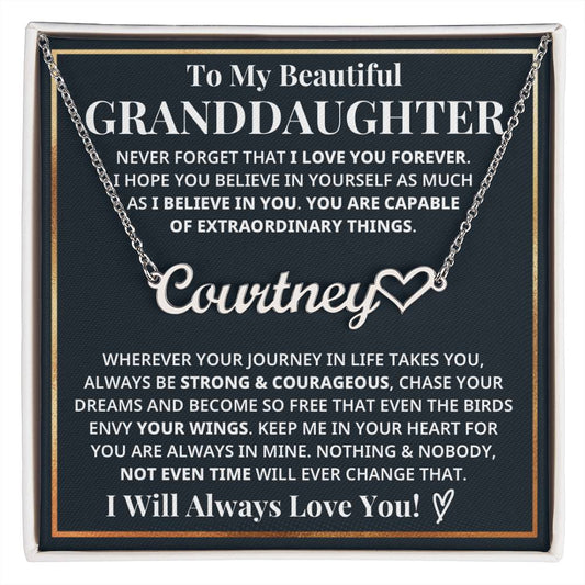 My Granddaughter - Always In My Heart Custom Name Keepsake (FREE SHIPPING)