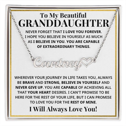 My Granddaughter - Strong & Courageous Custom Name Keepsake (FREE SHIPPING)