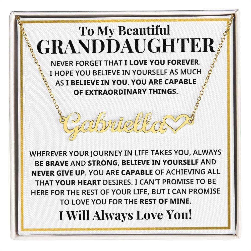 My Granddaughter - Strong & Courageous Custom Name Keepsake (FREE SHIPPING)