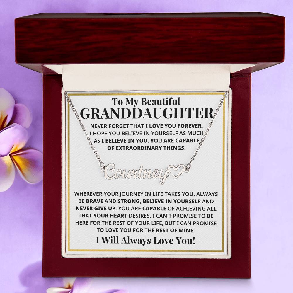 My Granddaughter - Strong & Courageous Custom Name Keepsake (FREE SHIPPING)