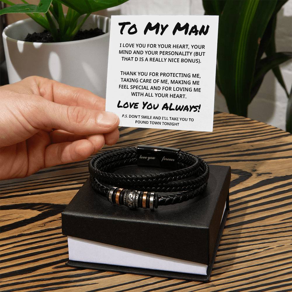 To My Man - Funny Valentine's Love You Forever Bracelet