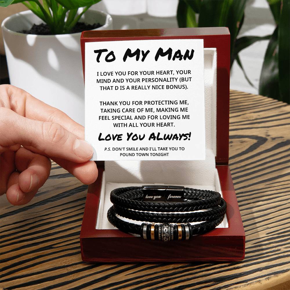 To My Man - Funny Valentine's Love You Forever Bracelet