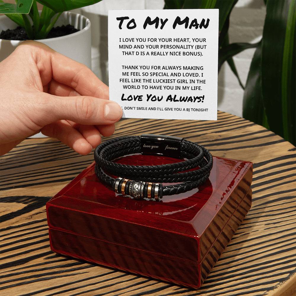 To My Man - Funny Valentine's Love You Forever Bracelet