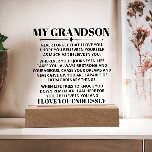 My Grandson - Capable Of Extraordinary Things LED Keepsake Plaque