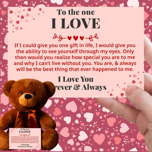 To The One I Love - Through My Eyes - Plush Bear With Message