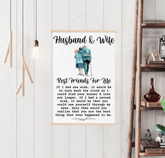 Husband & Wife - Best Friends - Wishes Hanging Wall Canvas